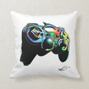 Fluorescent control of Playstation Throw Pillow