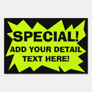 Fluorescent Custom Advertisement Sign, Chartreuse Lawn Sign
