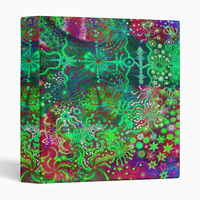 Fluorescent Flowers 3 Ring Binder (Front/Spine)