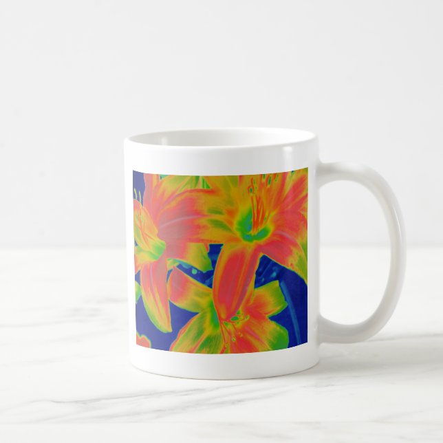 fluorescent flowers coffee mug (Right)