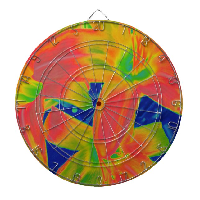 fluorescent flowers dart board (Front)