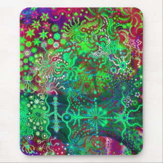 Fluorescent Flowers Mouse Pad
