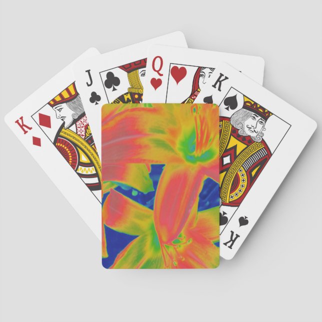 fluorescent flowers poker cards (Back)