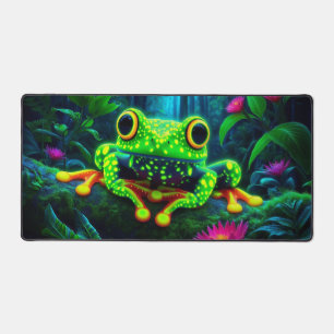 Fluorescent Frog, Eye-Catching Neon Animals Desk Mat