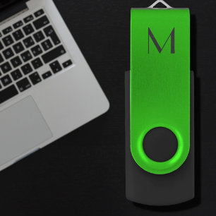 fluorescent green - add monogram flash drive