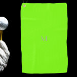 Fluorescent Green - Add Monogram Golf Towel at Zazzle