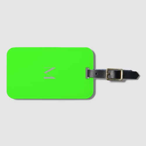 fluorescent green_ add monogram luggage tag
