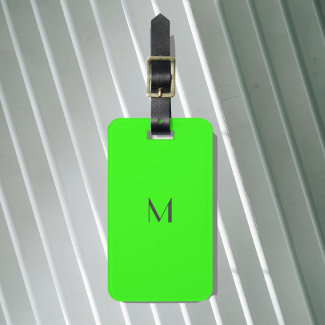 fluorescent green - add monogram luggage tag