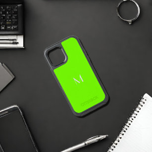 fluorescent green - add monogram OtterBox symmetry iPhone 12 pro case