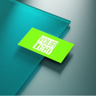fluorescent green - add your logo business card