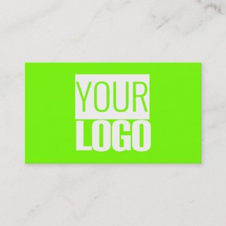 fluorescent green - add your  logo business card