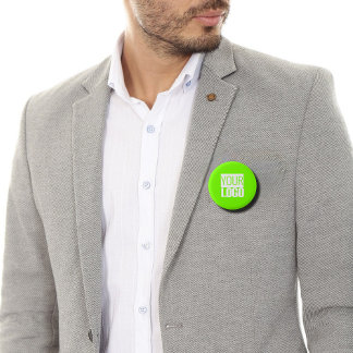 fluorescent green - add your logo button