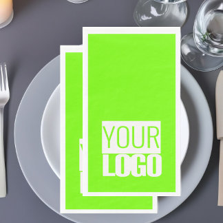 fluorescent green - add your logo napkins