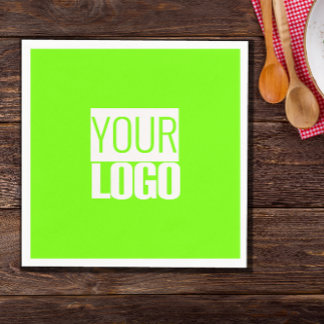 fluorescent green - add your logo napkins