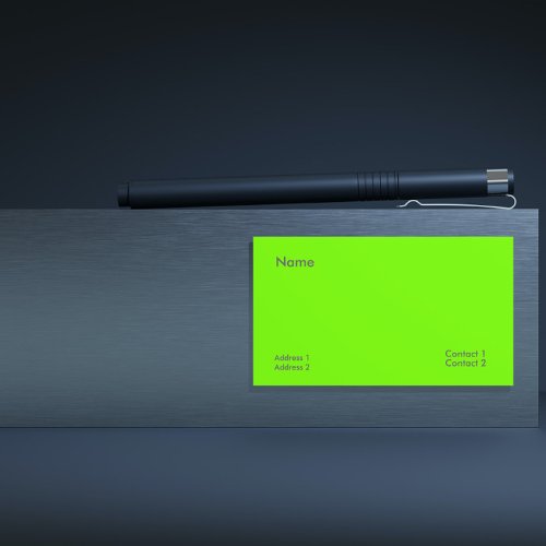 fluorescent green business card