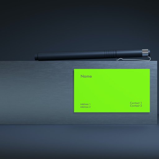 Customizable fluorescent green business card
