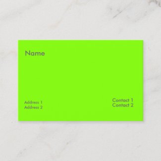 fluorescent green business card