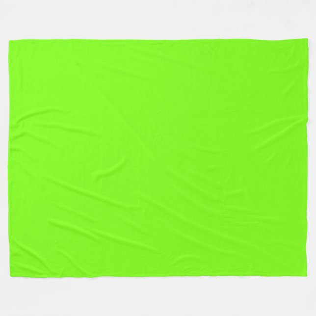 Fluorescent Green Fleece Blanket (Front (Horizontal))