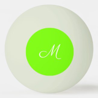 fluorescent green  -  monogrammed ping pong ball