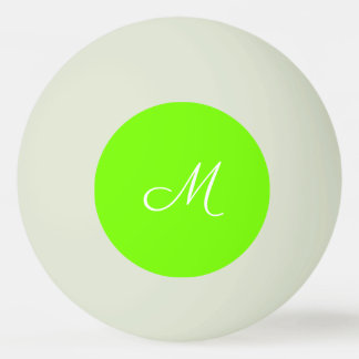 fluorescent green - monogrammed ping pong ball