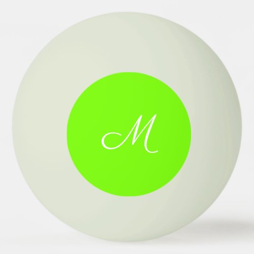 fluorescent green  _  monogrammed ping pong ball