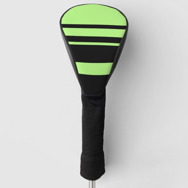 Fluorescent Green neon stripes horizontal Golf Head Cover (Front)