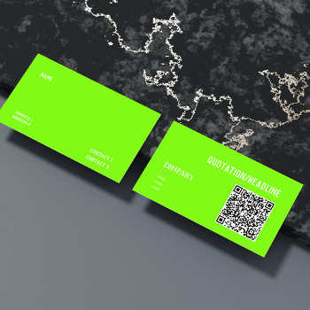Fluorescent Green - Qr Code Business Card by almawad at Zazzle