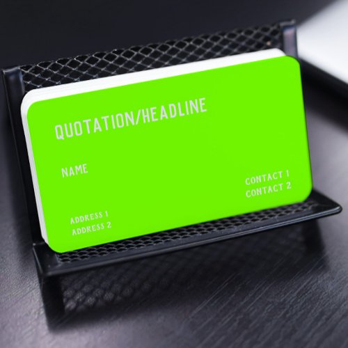 fluorescent green  _  QR code Business Card