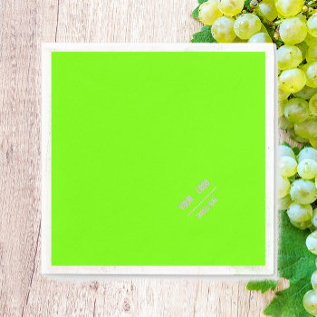 Fluorescent  Green Solid Color -  Add Logo Napkins by almawad at Zazzle