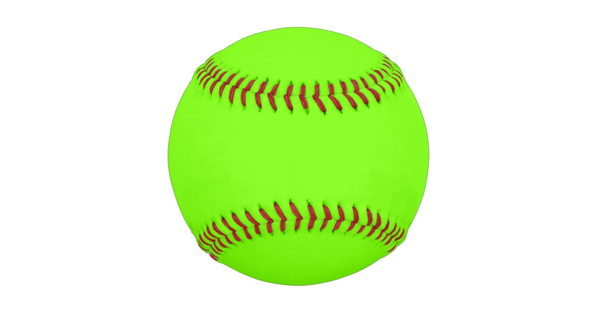 fluorescent green solid color baseball | Zazzle