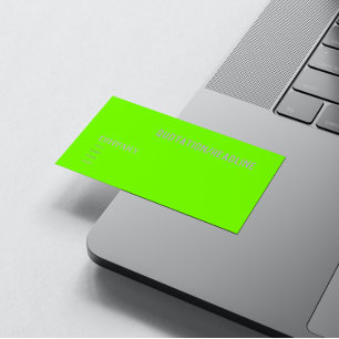 fluorescent green solid color business card