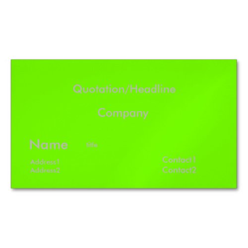 fluorescent green _ solid color business card magnet