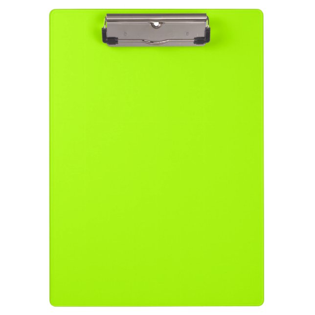 Fluorescent Green Solid Color Clipboard (Front)