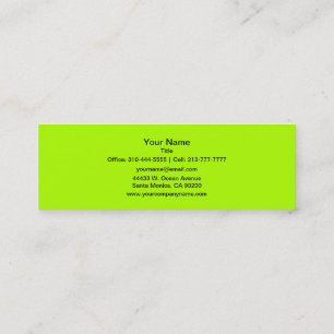 Fluorescent Green Solid Color Mini Business Card