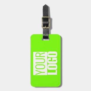 fluorescent green solid color - your logo luggage tag
