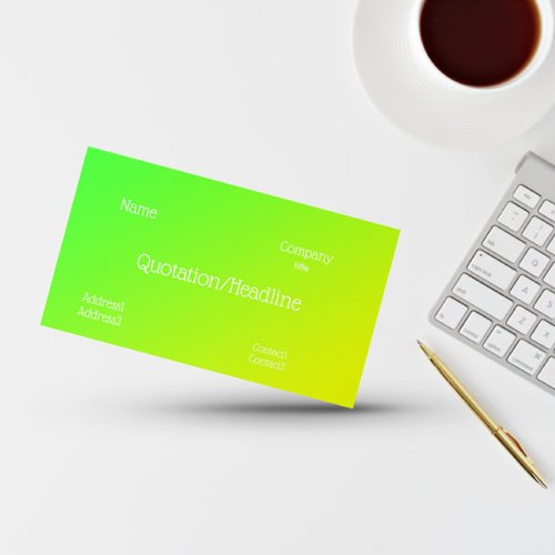 fluorescent green_yellow gradient business card