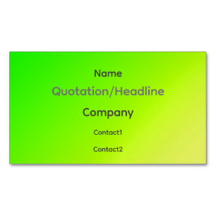 fluorescent green-yellow ombre business card magnet