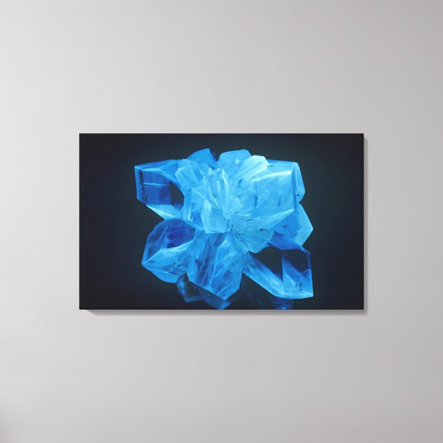 Fluorescent Gypsum or Selenite photographed under Canvas Print (Front)