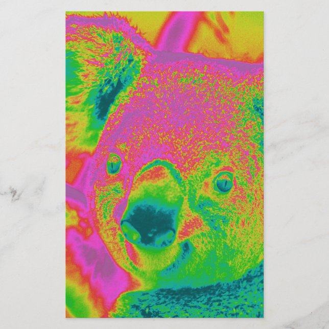 fluorescent koala bears stationery (Front)