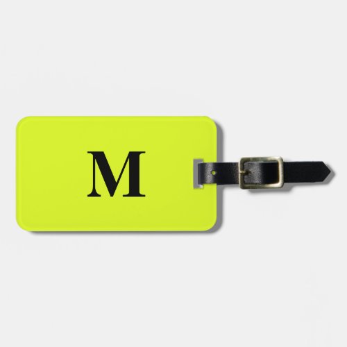Fluorescent Light Yellow Green Monograms Name Gift Luggage Tag