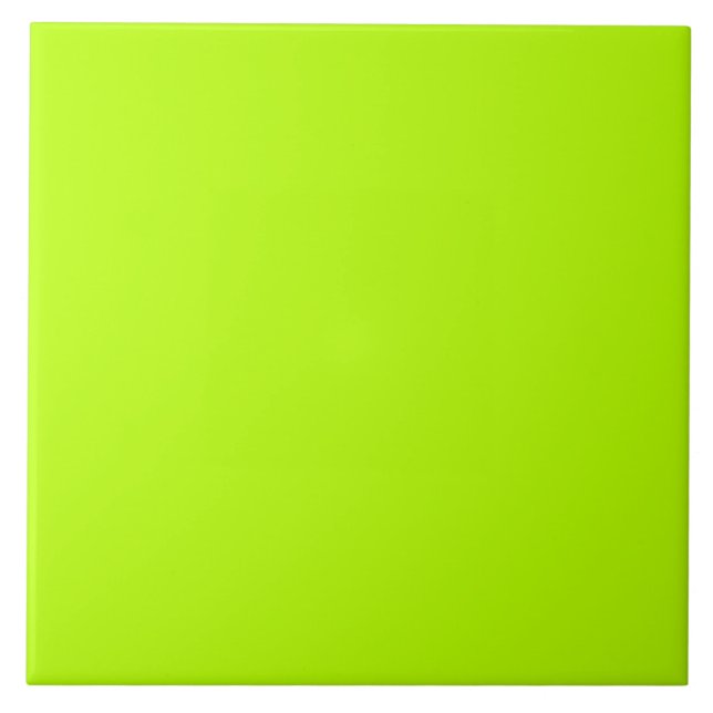 Fluorescent Lime Green Neon Yellow Personalized Ceramic Tile (Front)
