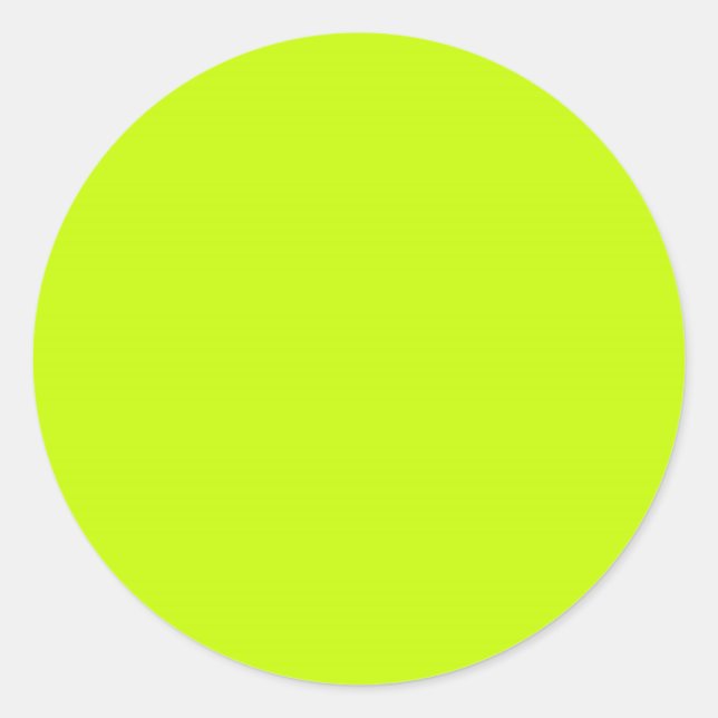 Fluorescent Lime Green Neon Yellow Personalized Classic Round Sticker (Front)