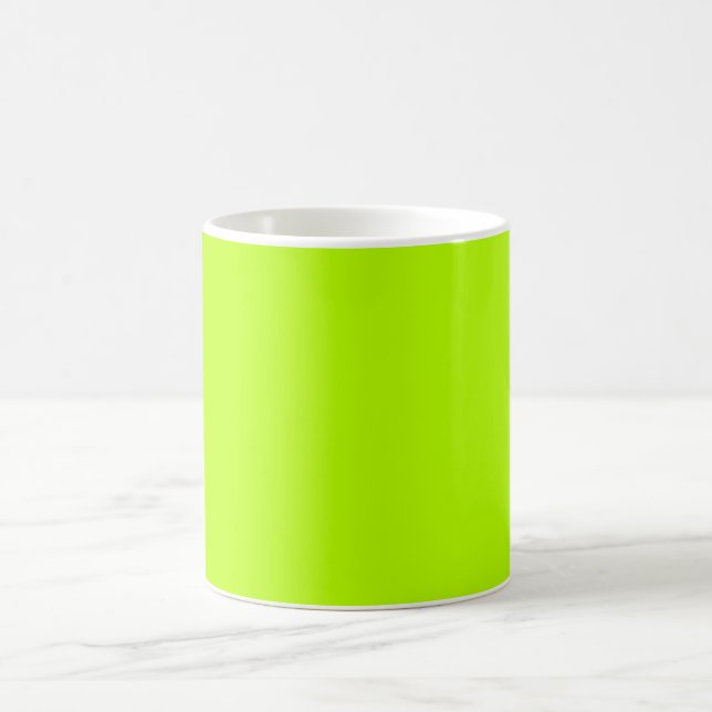 Fluorescent Lime Green Neon Yellow Personalized Coffee Mug (Center)