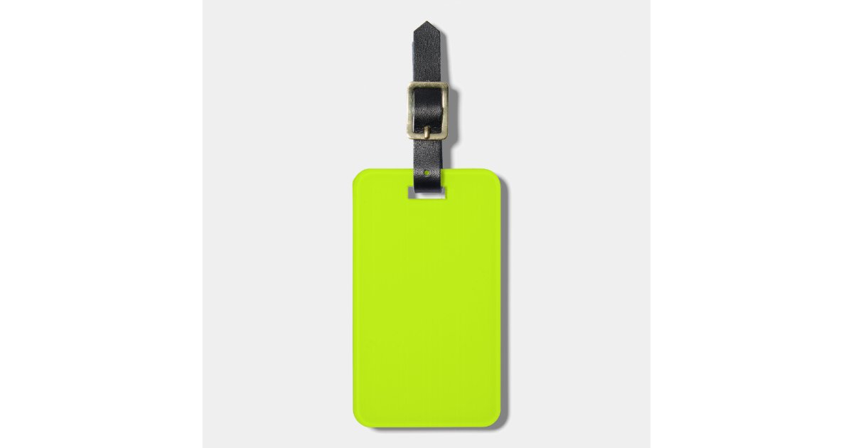 Fluorescent Lime Green Neon Yellow Personalized Luggage Tag | Zazzle