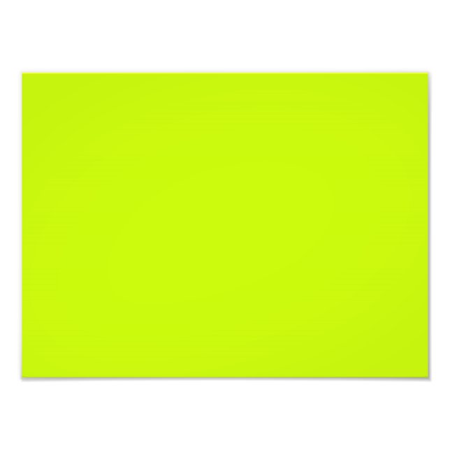 Fluorescent Lime Green Neon Yellow Personalized Photo Print (Front)
