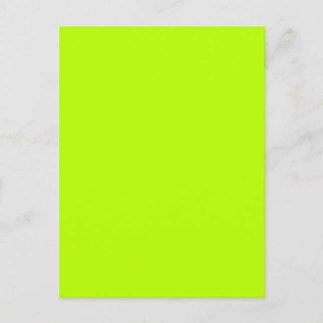 Fluorescent Lime Green Neon Yellow Personalized Postcard (Front)