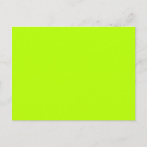 Fluorescent Lime Green Neon Yellow Personalized Postcard