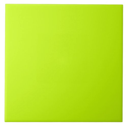 Fluorescent Lime Green Neon Yellow Personalized Tile