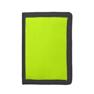 Fluorescent Lime Green Neon Yellow Personalized Tri-fold Wallet