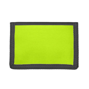 Fluorescent Lime Green Neon Yellow Personalized Tri-fold Wallet